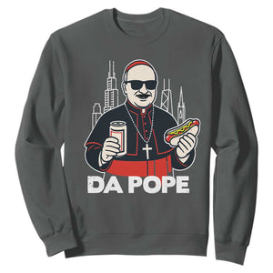 Funny Da Pope Chicago Hot Dog Sweatshirt 267th Pope Leo XIV TS02 Dark Heather Print Your Wear