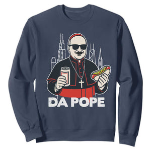 Funny Da Pope Chicago Hot Dog Sweatshirt 267th Pope Leo XIV TS02 Navy Print Your Wear