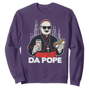 Funny Da Pope Chicago Hot Dog Sweatshirt 267th Pope Leo XIV TS02 Purple Print Your Wear