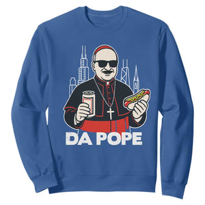 Funny Da Pope Chicago Hot Dog Sweatshirt 267th Pope Leo XIV TS02 Royal Blue Print Your Wear
