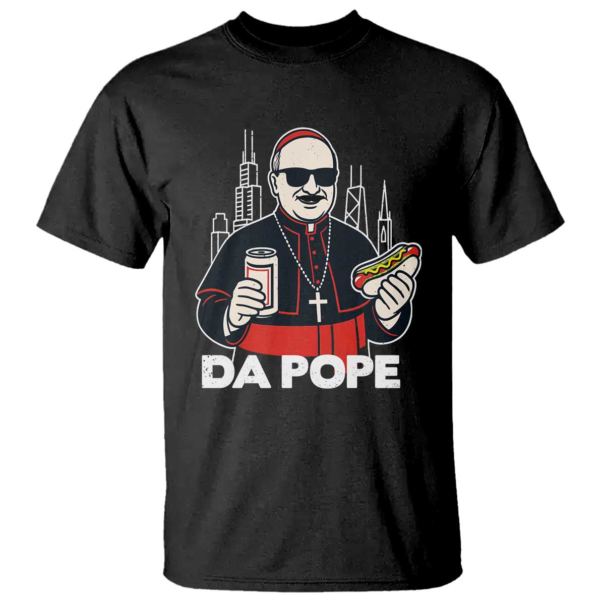 Funny Da Pope Chicago Hot Dog T Shirt 267th Pope Leo XIV TS02 Black Print Your Wear
