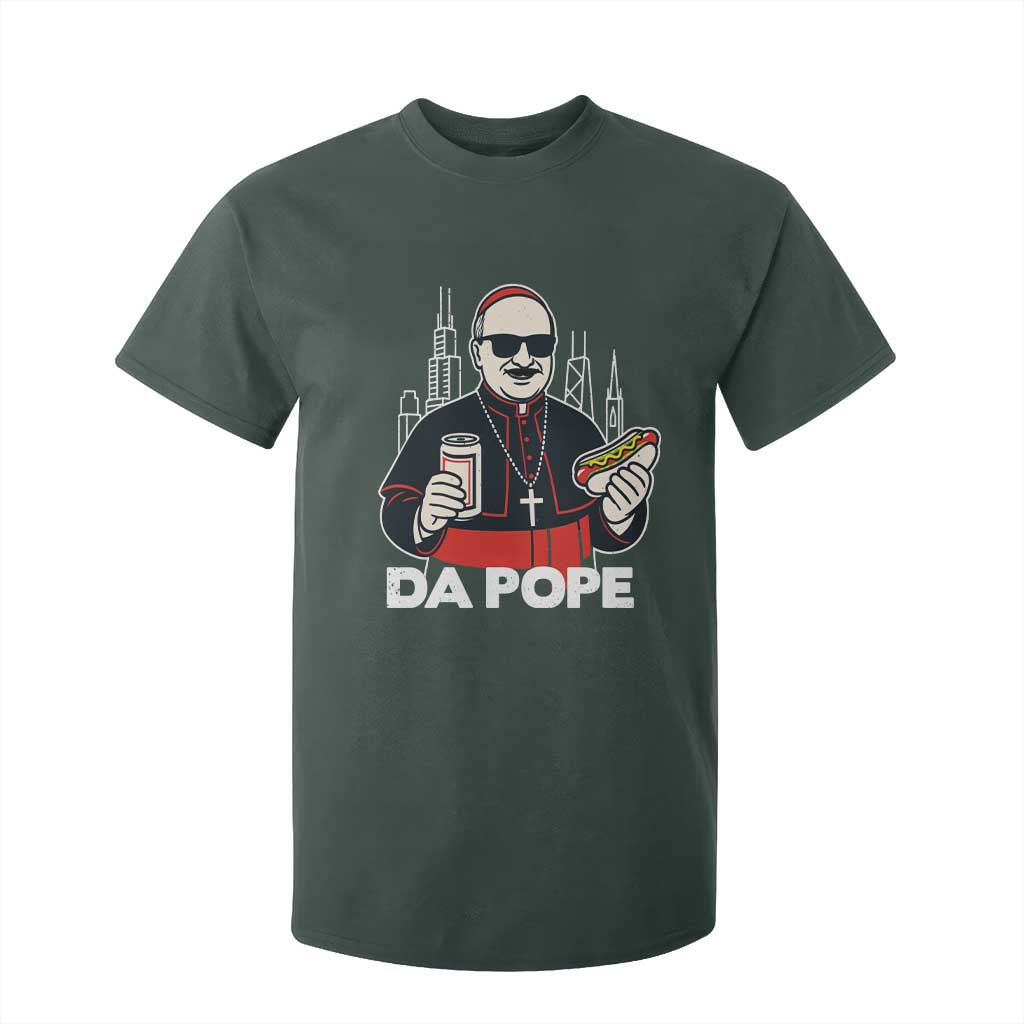 Funny Da Pope Chicago Hot Dog T Shirt For Kid 267th Pope Leo XIV TS02 Dark Forest Green Print Your Wear