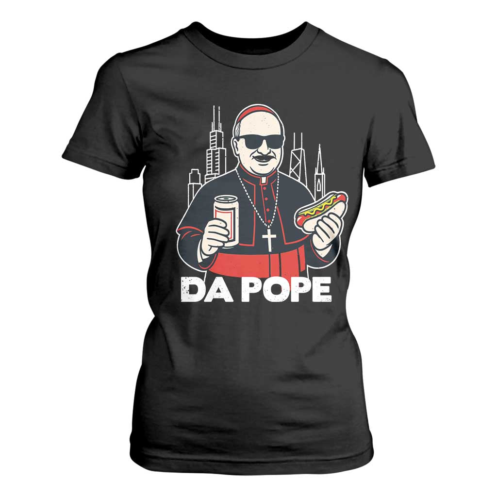 Funny Da Pope Chicago Hot Dog T Shirt For Women 267th Pope Leo XIV TS02 Black Print Your Wear