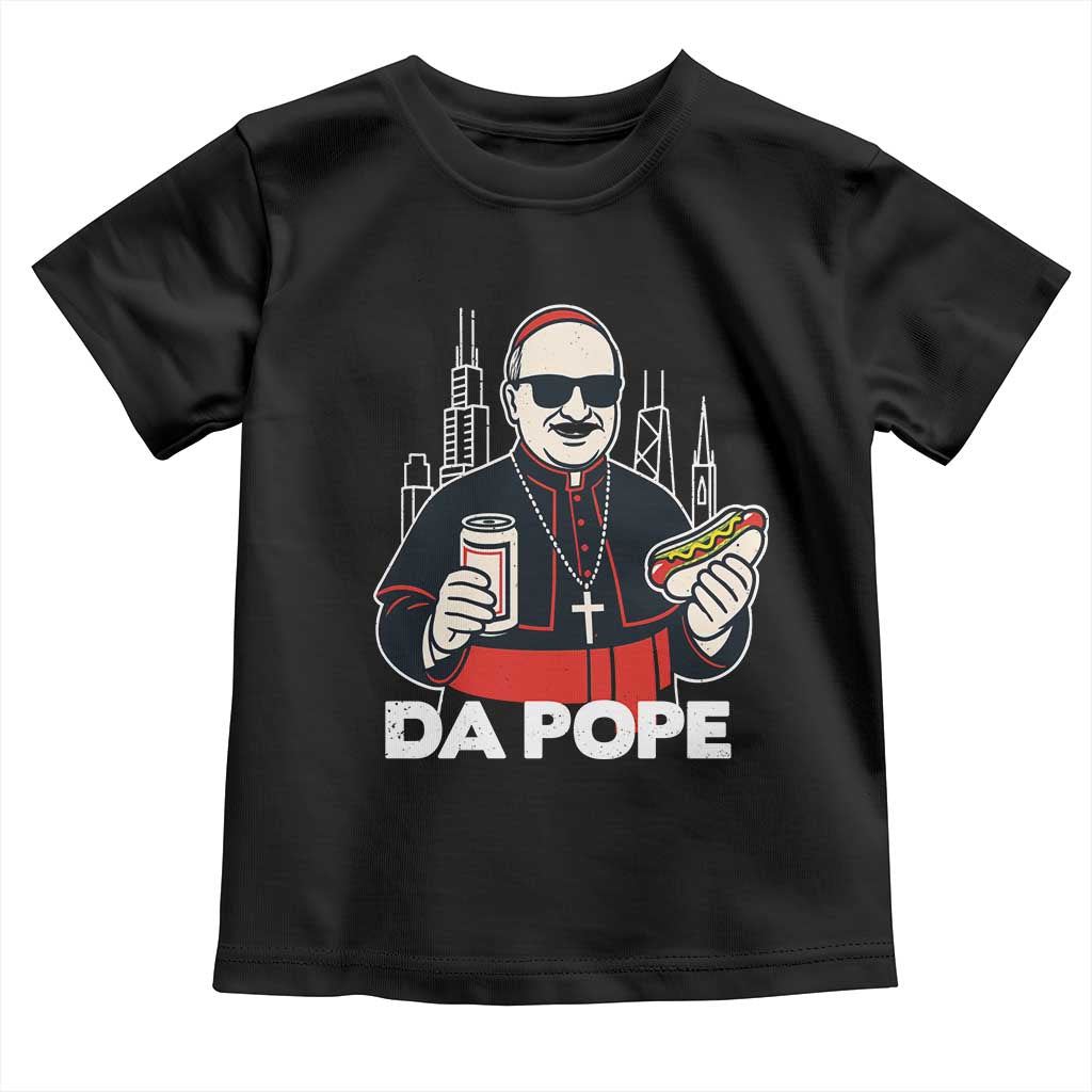 Funny Da Pope Chicago Hot Dog Toddler T Shirt 267th Pope Leo XIV TS02 Black Print Your Wear