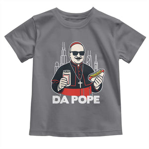 Funny Da Pope Chicago Hot Dog Toddler T Shirt 267th Pope Leo XIV TS02 Charcoal Print Your Wear