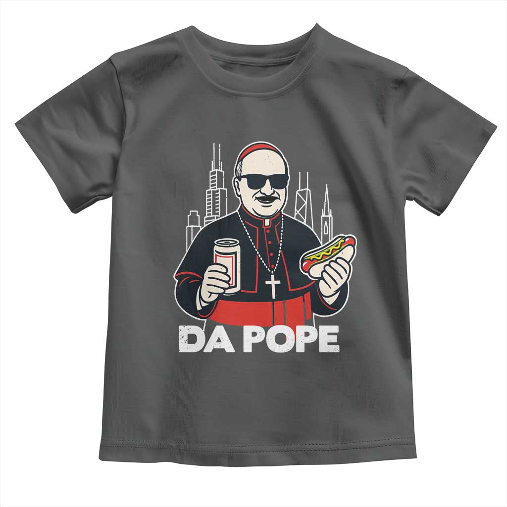 Funny Da Pope Chicago Hot Dog Toddler T Shirt 267th Pope Leo XIV TS02 Dark Heather Print Your Wear