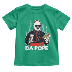 Funny Da Pope Chicago Hot Dog Toddler T Shirt 267th Pope Leo XIV TS02 Irish Green Print Your Wear