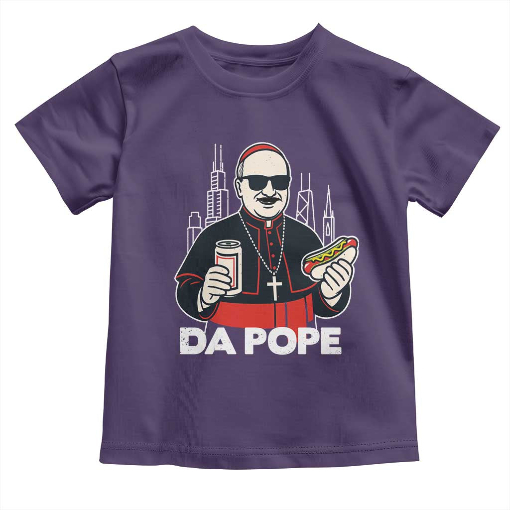 Funny Da Pope Chicago Hot Dog Toddler T Shirt 267th Pope Leo XIV TS02 Purple Print Your Wear