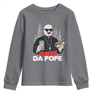 Funny Da Pope Chicago Hot Dog Youth Sweatshirt 267th Pope Leo XIV TS02 Charcoal Print Your Wear