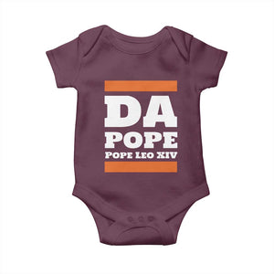 Funny Da Pope From America Chicago Pope Leo XIV Baby Onesie TS11 Maroon Print Your Wear