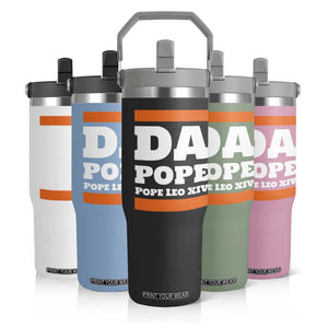 Funny Da Pope From America Chicago Pope Leo XIV Flip Straw Tumbler TS11 Print Your Wear