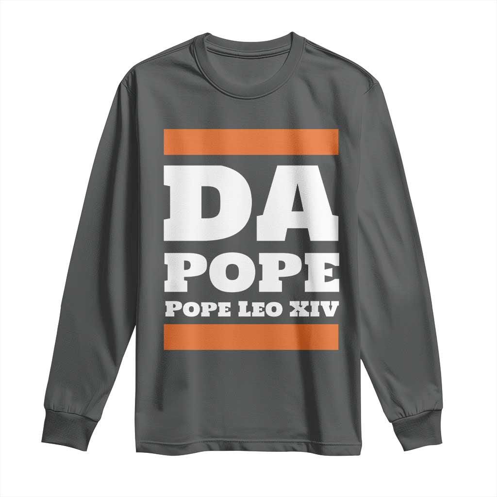 Funny Da Pope From America Chicago Pope Leo XIV Long Sleeve Shirt TS11 Dark Heather Print Your Wear
