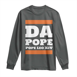 Funny Da Pope From America Chicago Pope Leo XIV Long Sleeve Shirt TS11 Dark Heather Print Your Wear