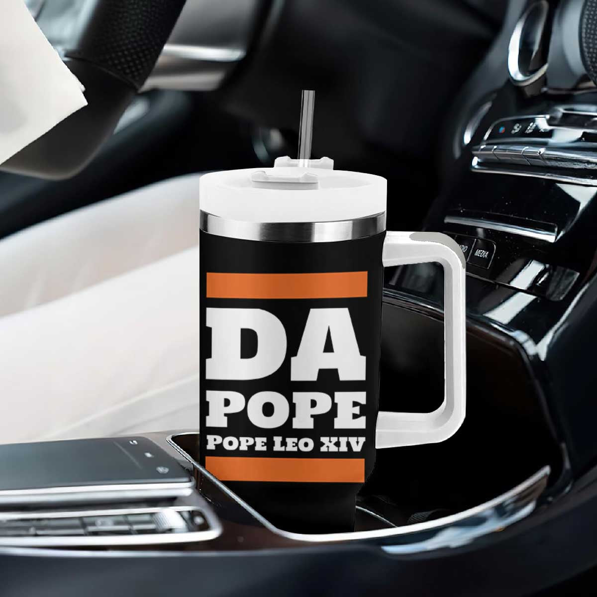 Funny Da Pope From America Chicago Pope Leo XIV Tumbler With Handle TS11 Print Your Wear