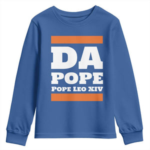 Funny Da Pope From America Chicago Pope Leo XIV Youth Sweatshirt TS11 Royal Blue Print Your Wear