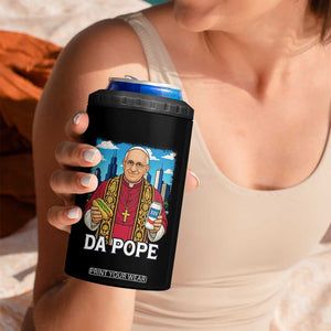 Funny Da Pope Leo XIV 4 in 1 Can Cooler Tumbler 267th Pope Chicago Hot Dog and Beer TS02 Print Your Wear