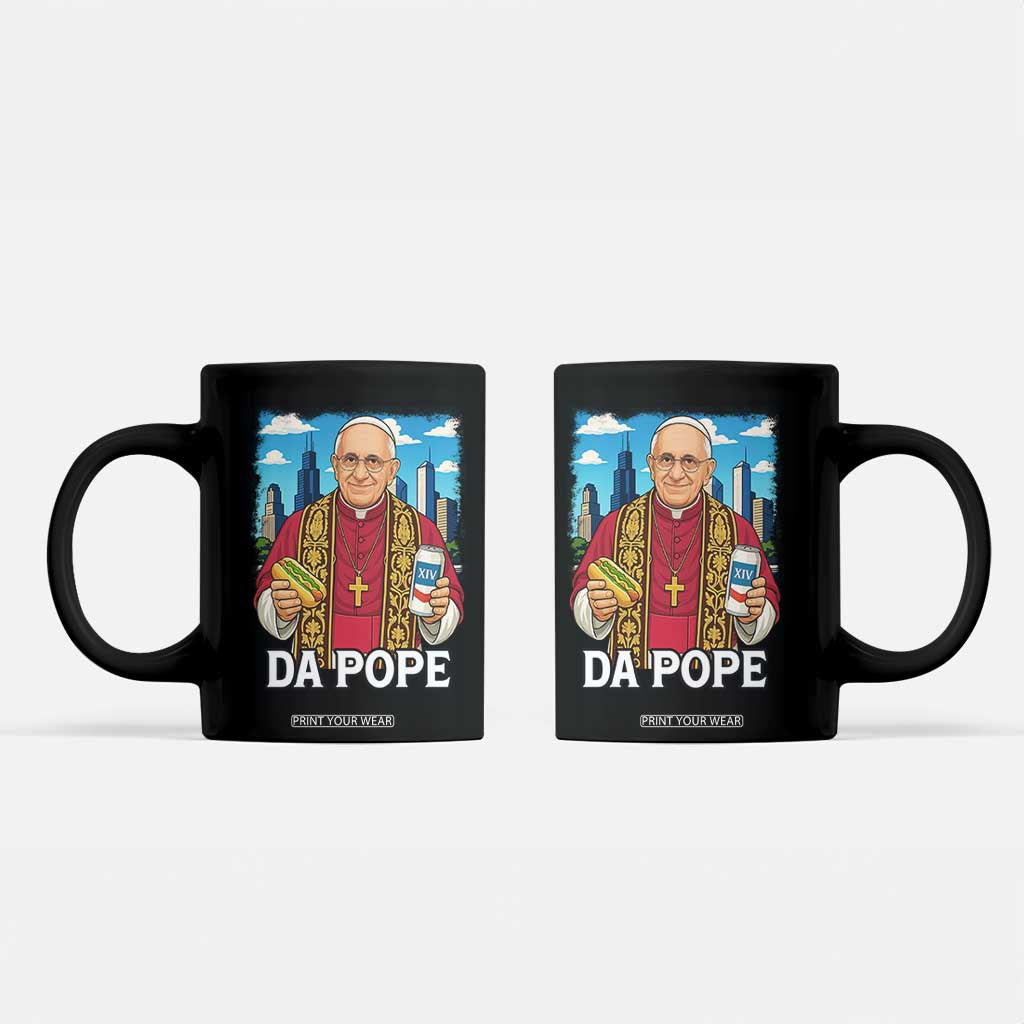 Funny Da Pope Leo XIV Coffee Mug 267th Pope Chicago Hot Dog and Beer TS02 Black Print Your Wear