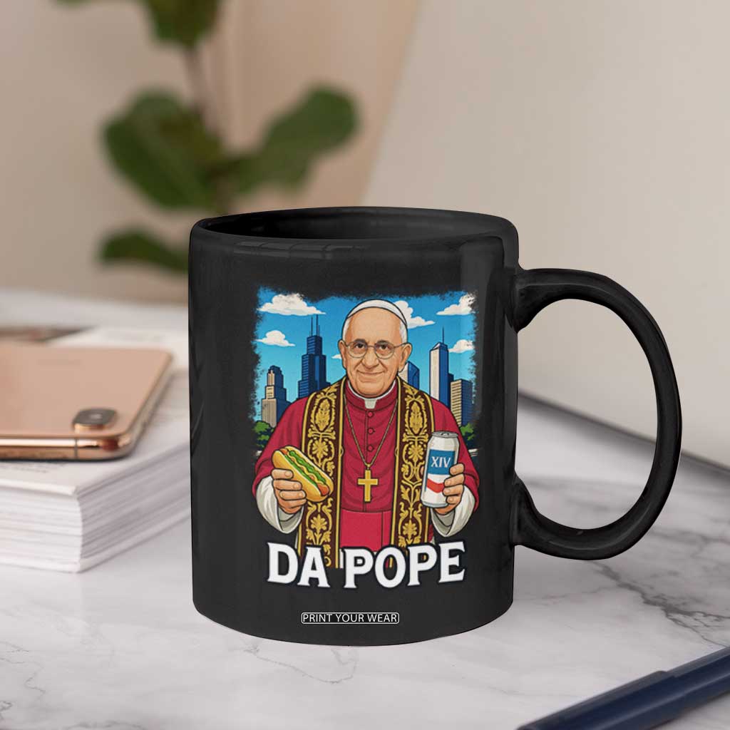 Funny Da Pope Leo XIV Coffee Mug 267th Pope Chicago Hot Dog and Beer TS02 Print Your Wear