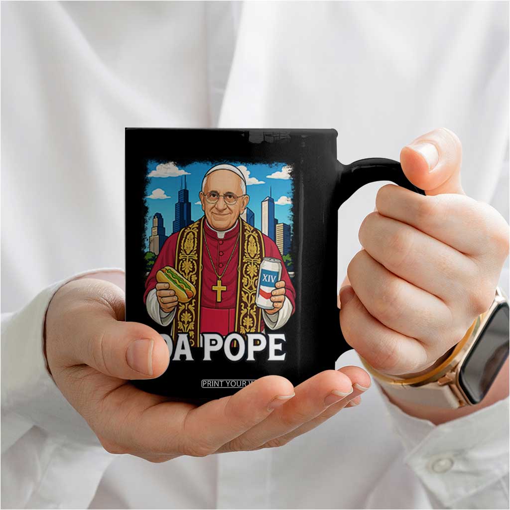 Funny Da Pope Leo XIV Coffee Mug 267th Pope Chicago Hot Dog and Beer TS02 Print Your Wear
