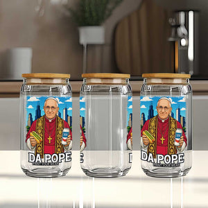 Funny Da Pope Leo XIV Glass Can 267th Pope Chicago Hot Dog and Beer TS02 Print Your Wear