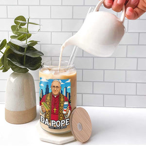 Funny Da Pope Leo XIV Glass Can 267th Pope Chicago Hot Dog and Beer TS02 Print Your Wear