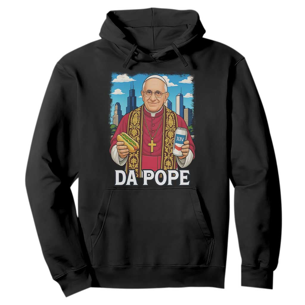 Funny Da Pope Leo XIV Hoodie 267th Pope Chicago Hot Dog and Beer TS02 Black Print Your Wear
