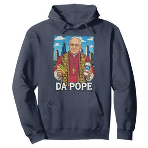 Funny Da Pope Leo XIV Hoodie 267th Pope Chicago Hot Dog and Beer TS02 Navy Print Your Wear