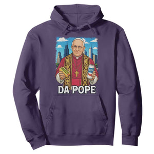 Funny Da Pope Leo XIV Hoodie 267th Pope Chicago Hot Dog and Beer TS02 Purple Print Your Wear