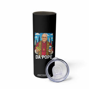 Funny Da Pope Leo XIV Skinny Tumbler 267th Pope Chicago Hot Dog and Beer TS02 Print Your Wear