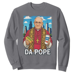 Funny Da Pope Leo XIV Sweatshirt 267th Pope Chicago Hot Dog and Beer TS02 Charcoal Print Your Wear
