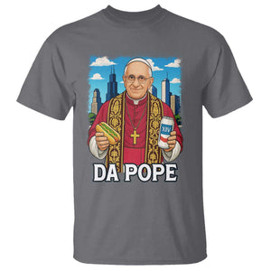 Funny Da Pope Leo XIV T Shirt 267th Pope Chicago Hot Dog and Beer TS02 Charcoal Print Your Wear