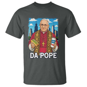 Funny Da Pope Leo XIV T Shirt 267th Pope Chicago Hot Dog and Beer TS02 Dark Heather Print Your Wear