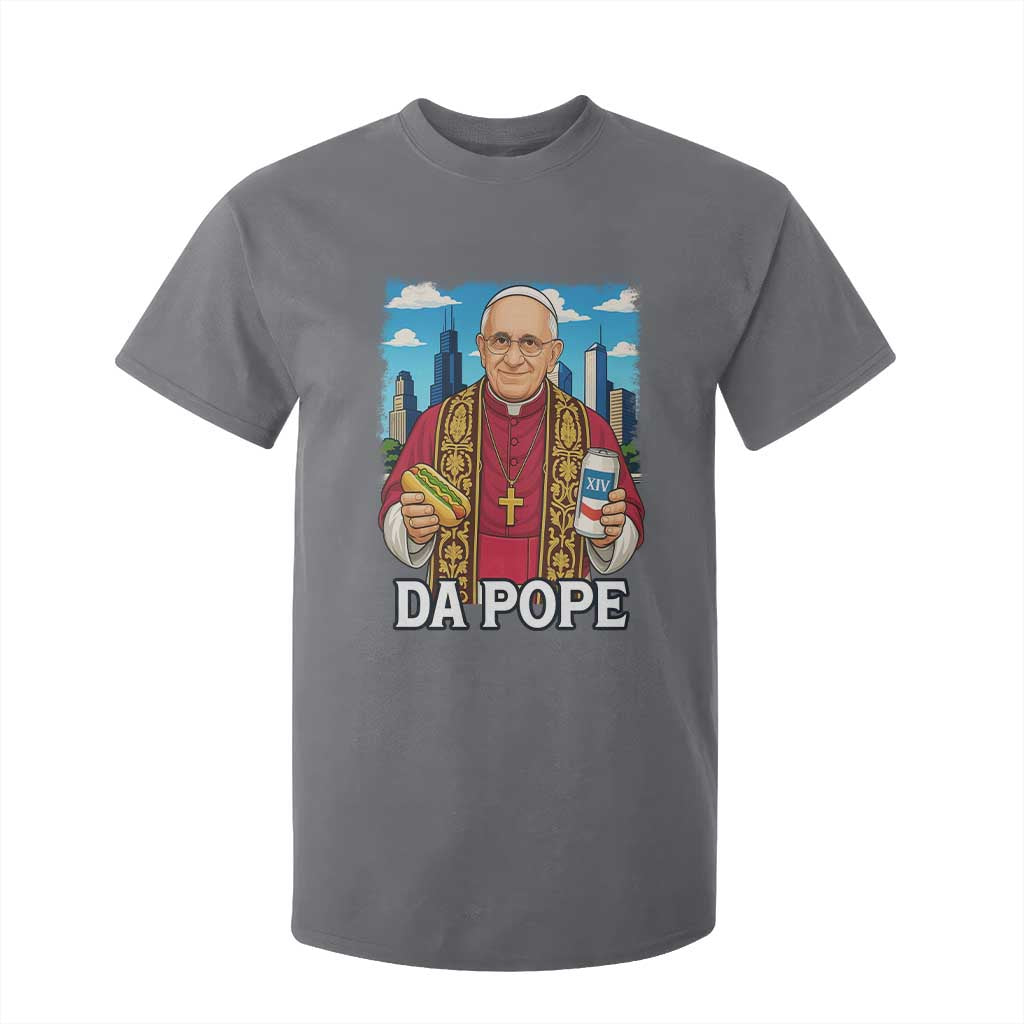Funny Da Pope Leo XIV T Shirt For Kid 267th Pope Chicago Hot Dog and Beer TS02 Charcoal Print Your Wear