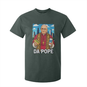 Funny Da Pope Leo XIV T Shirt For Kid 267th Pope Chicago Hot Dog and Beer TS02 Dark Forest Green Print Your Wear