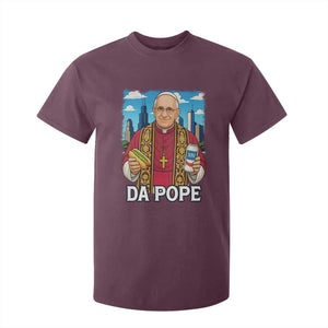 Funny Da Pope Leo XIV T Shirt For Kid 267th Pope Chicago Hot Dog and Beer TS02 Maroon Print Your Wear