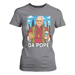 Funny Da Pope Leo XIV T Shirt For Women 267th Pope Chicago Hot Dog and Beer TS02 Charcoal Print Your Wear