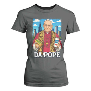 Funny Da Pope Leo XIV T Shirt For Women 267th Pope Chicago Hot Dog and Beer TS02 Dark Heather Print Your Wear