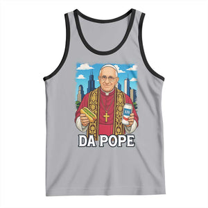 Funny Da Pope Leo XIV Tank Top 267th Pope Chicago Hot Dog and Beer TS02 Athletic Heather Black Print Your Wear