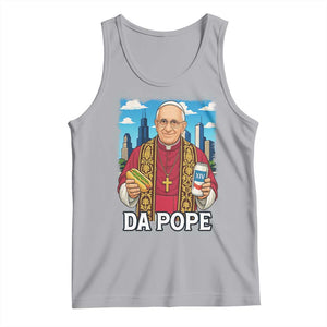Funny Da Pope Leo XIV Tank Top 267th Pope Chicago Hot Dog and Beer TS02 Athletic Heather Print Your Wear