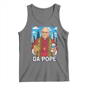 Funny Da Pope Leo XIV Tank Top 267th Pope Chicago Hot Dog and Beer TS02 Black Heather Print Your Wear