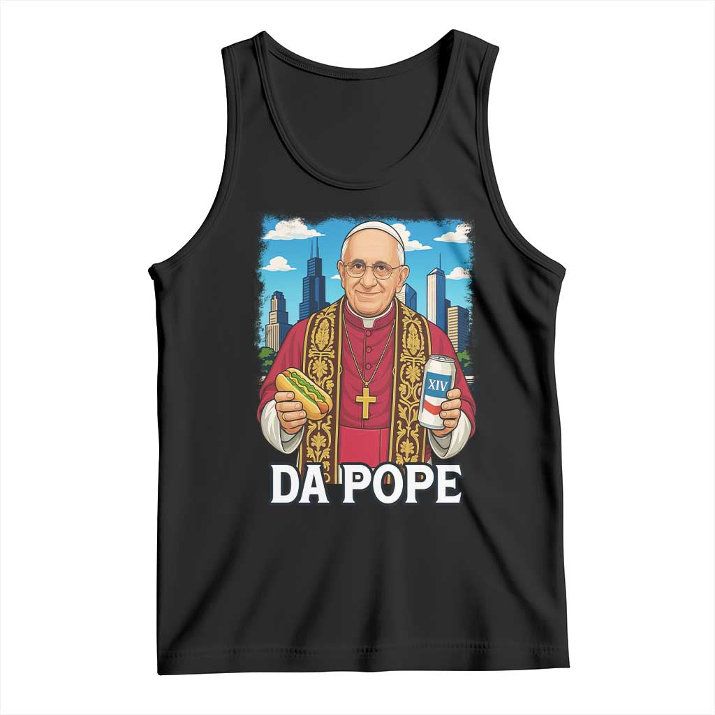 Funny Da Pope Leo XIV Tank Top 267th Pope Chicago Hot Dog and Beer TS02 Black Print Your Wear