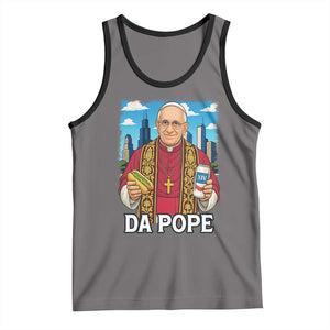 Funny Da Pope Leo XIV Tank Top 267th Pope Chicago Hot Dog and Beer TS02 Deep Heather Black Print Your Wear