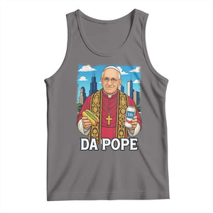 Funny Da Pope Leo XIV Tank Top 267th Pope Chicago Hot Dog and Beer TS02 Deep Heather Print Your Wear