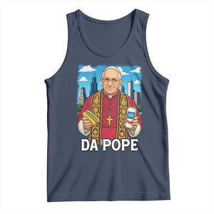 Funny Da Pope Leo XIV Tank Top 267th Pope Chicago Hot Dog and Beer TS02 Navy Print Your Wear