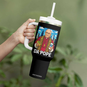 Funny Da Pope Leo XIV Tumbler With Handle 267th Pope Chicago Hot Dog and Beer TS02 Print Your Wear