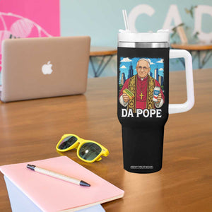 Funny Da Pope Leo XIV Tumbler With Handle 267th Pope Chicago Hot Dog and Beer TS02 Print Your Wear