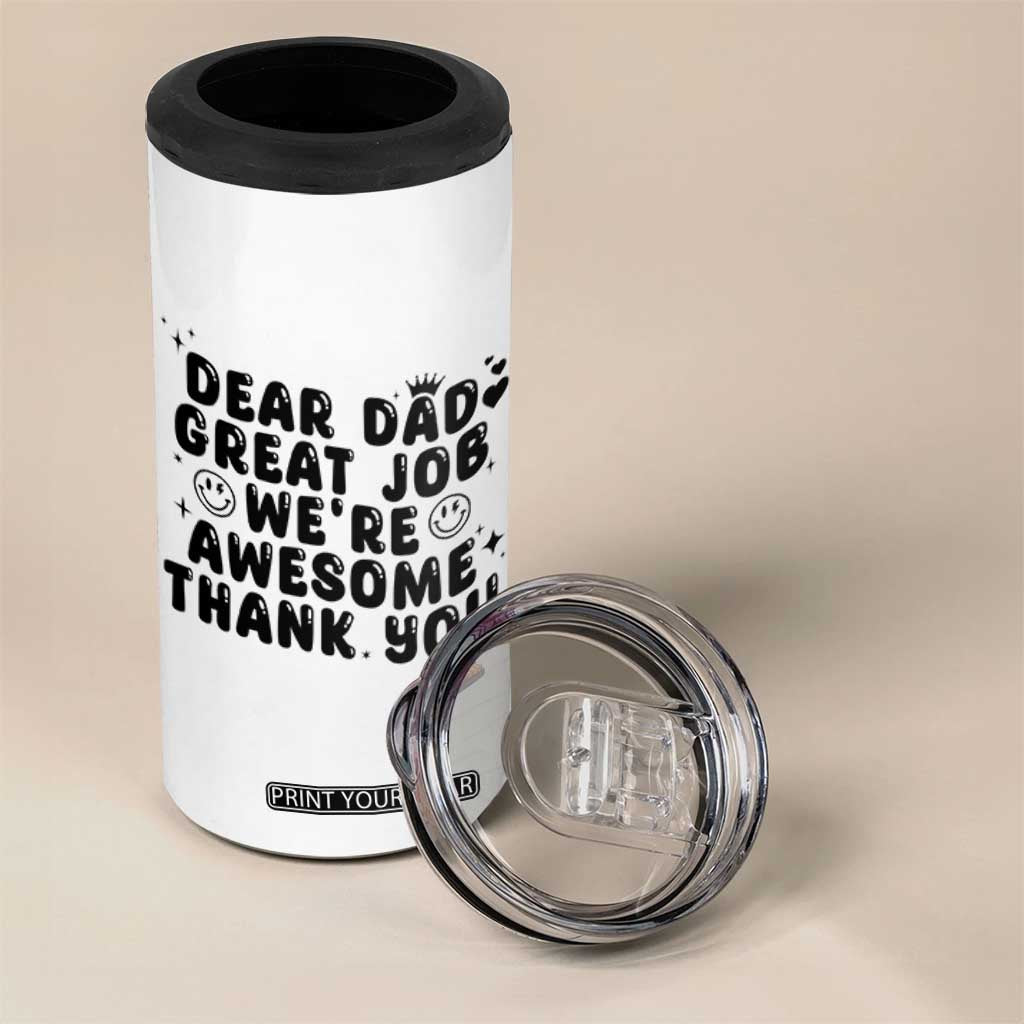 Funny Dad 4 in 1 Can Cooler Tumbler Dad Father Step Dad Gift Fathers Day TB10 Print Your Wear
