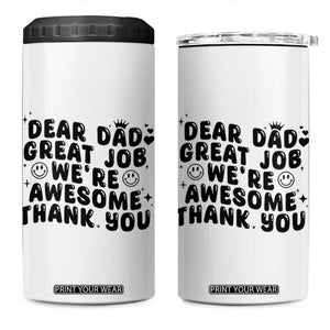Funny Dad 4 in 1 Can Cooler Tumbler Dad Father Step Dad Gift Fathers Day TB10 One Size: 16 oz White Print Your Wear