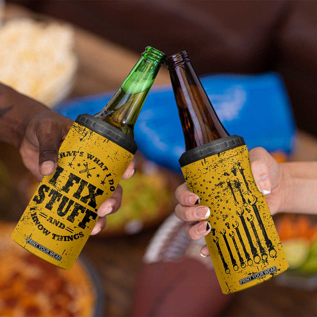 Funny Dad 4 in 1 Can Cooler Tumbler Grandpa Mechanic Handyman Engine Oil Filter Cup TB10 Print Your Wear