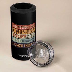 Funny Dad 4 in 1 Can Cooler Tumbler Grandpa Mechanic Handyman Step Dad Fathers Day Gift Retro TB10 Print Your Wear
